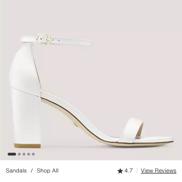Stuart Weitzman NearlyNude white sandals in excellent condition (size 9) - Picture 1 of 8
